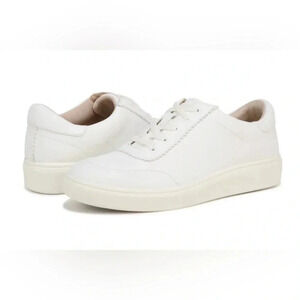 NEW - LifeStride Women’s Classic White Faux Leather Sneakers, Size 6.5M